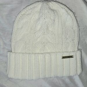 Michael Kors Womens Winter White Cable Knit Beanie Hat